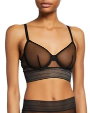ELSE EC-427B BARE LONGLINE UNDERWIRED BRA IN BLACK SIZE 34D