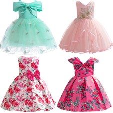 Flower Girls Wedding Bridesmaid Prom Gown Kids Tutu Dress Birthday Party Pageant