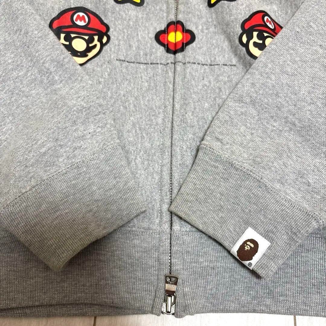 Nintendo × BAPE Super Mario zip hoodie BAPE Nintendo Mario Milo full zip hoodie Navy A Bathing Ape Size S