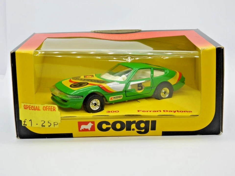 Corgi No.300 Mint IN Scatola 1979-82 Pressofuso Ferrari Daytona Gara Auto Late - Immagine 2 di 4