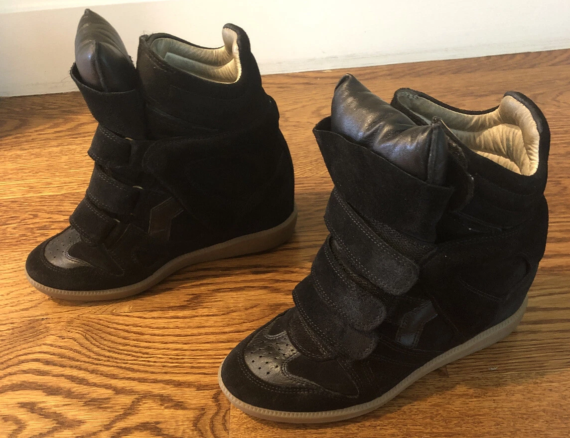 binnenkomst Moedig aan Inwoner ISABEL MARANT &#039;BEKETT&#039; BLACK WEDGE SNEAKERS, 36 | eBay