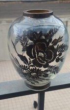 vaso vetro argentato overlay art deco anni 20