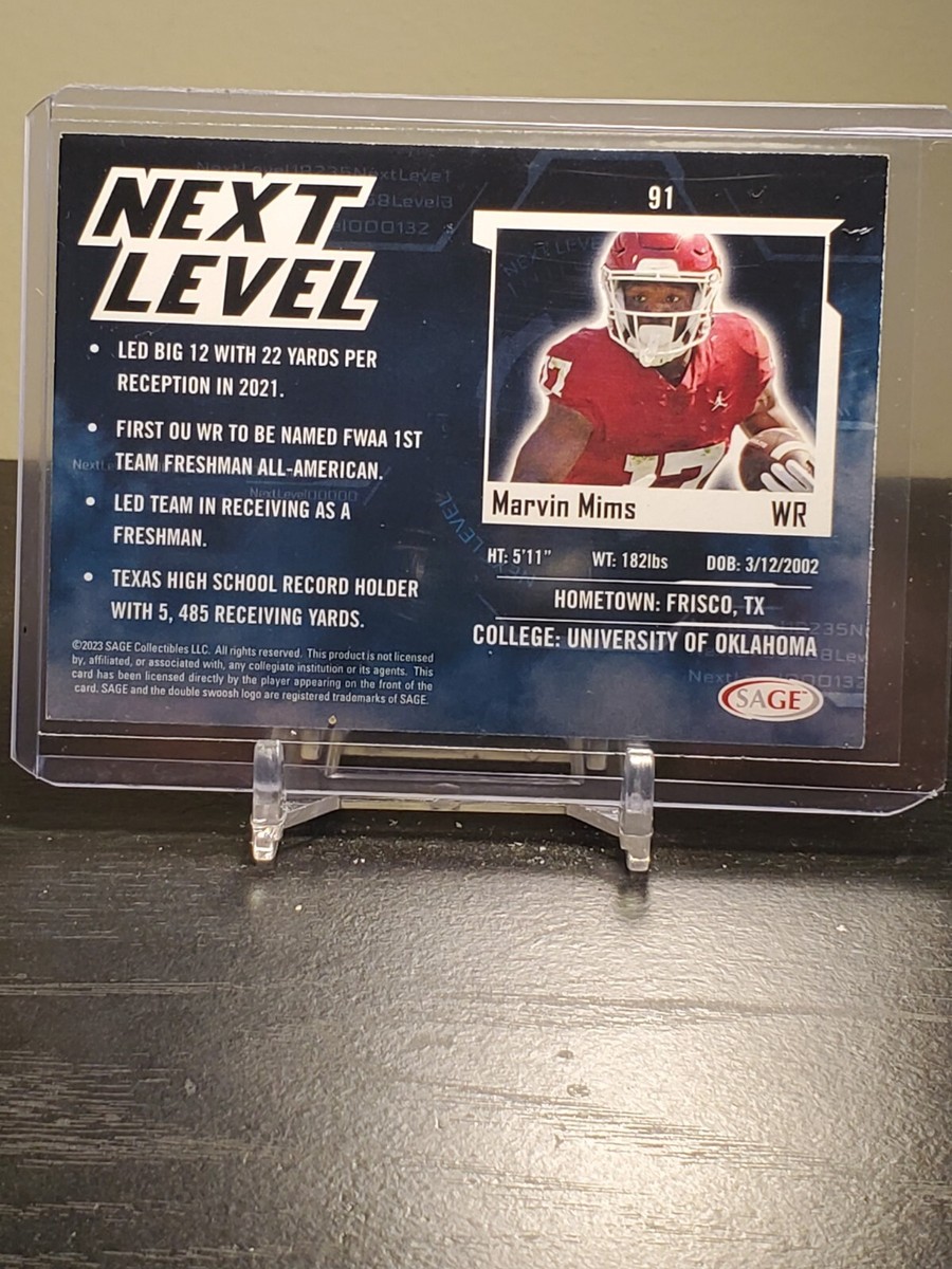 2023 Sage Low Series - MARVIN MIMS - Next Level - Rookie RC