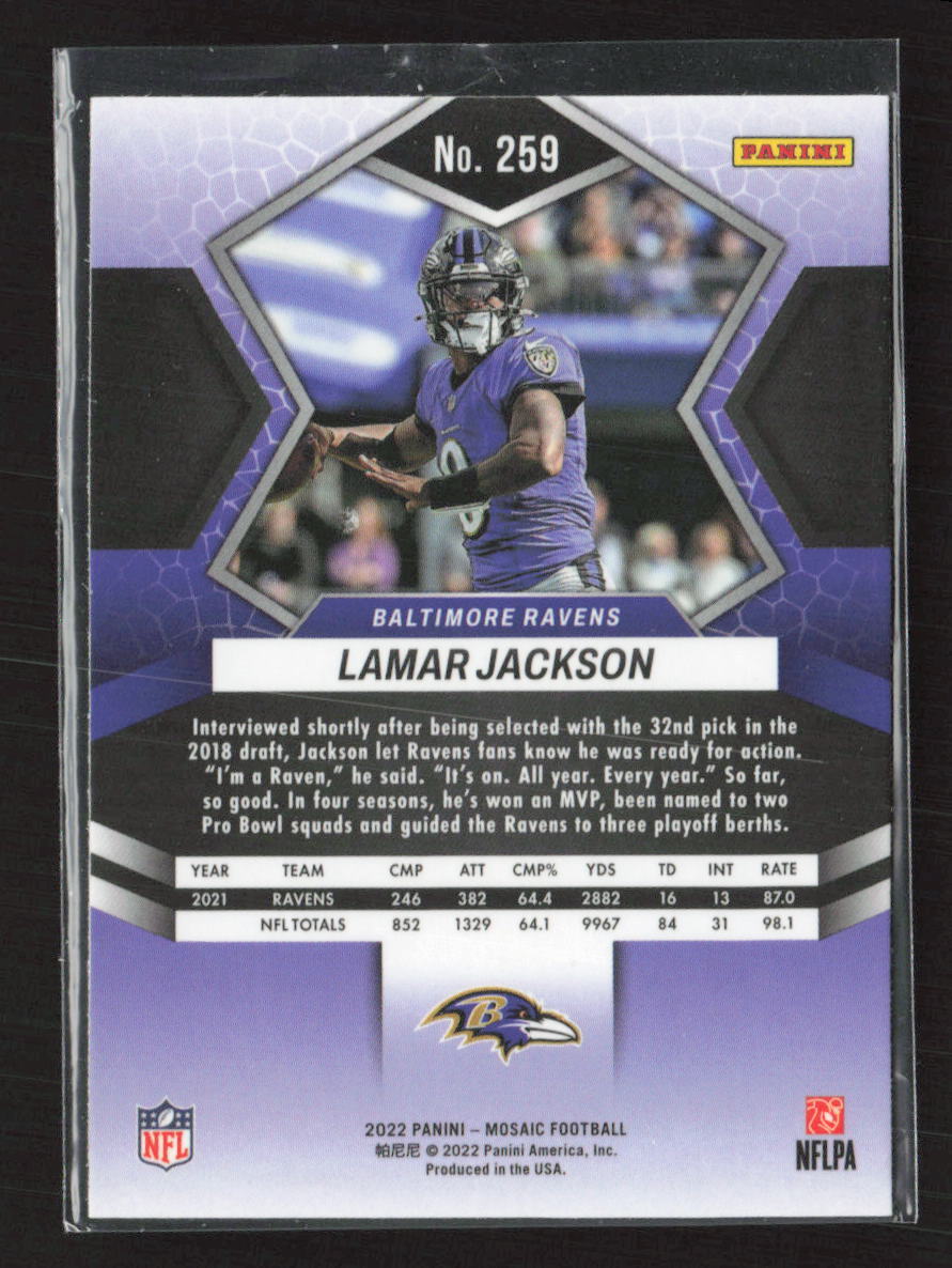 2022 Panini Mosaic #259 Lamar Jackson Baltimore Ravens (E) | eBay