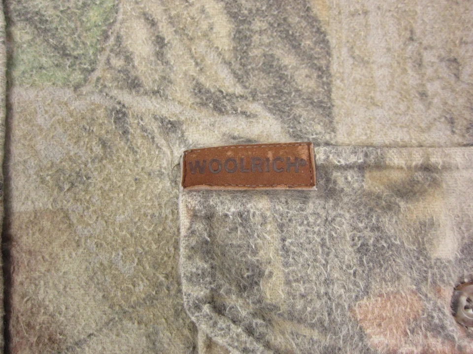 Vintage Woolrich Shirt Mens 2XL XXL Brown Green Timber Camouflage Chamois Camo - Image 4 of 4