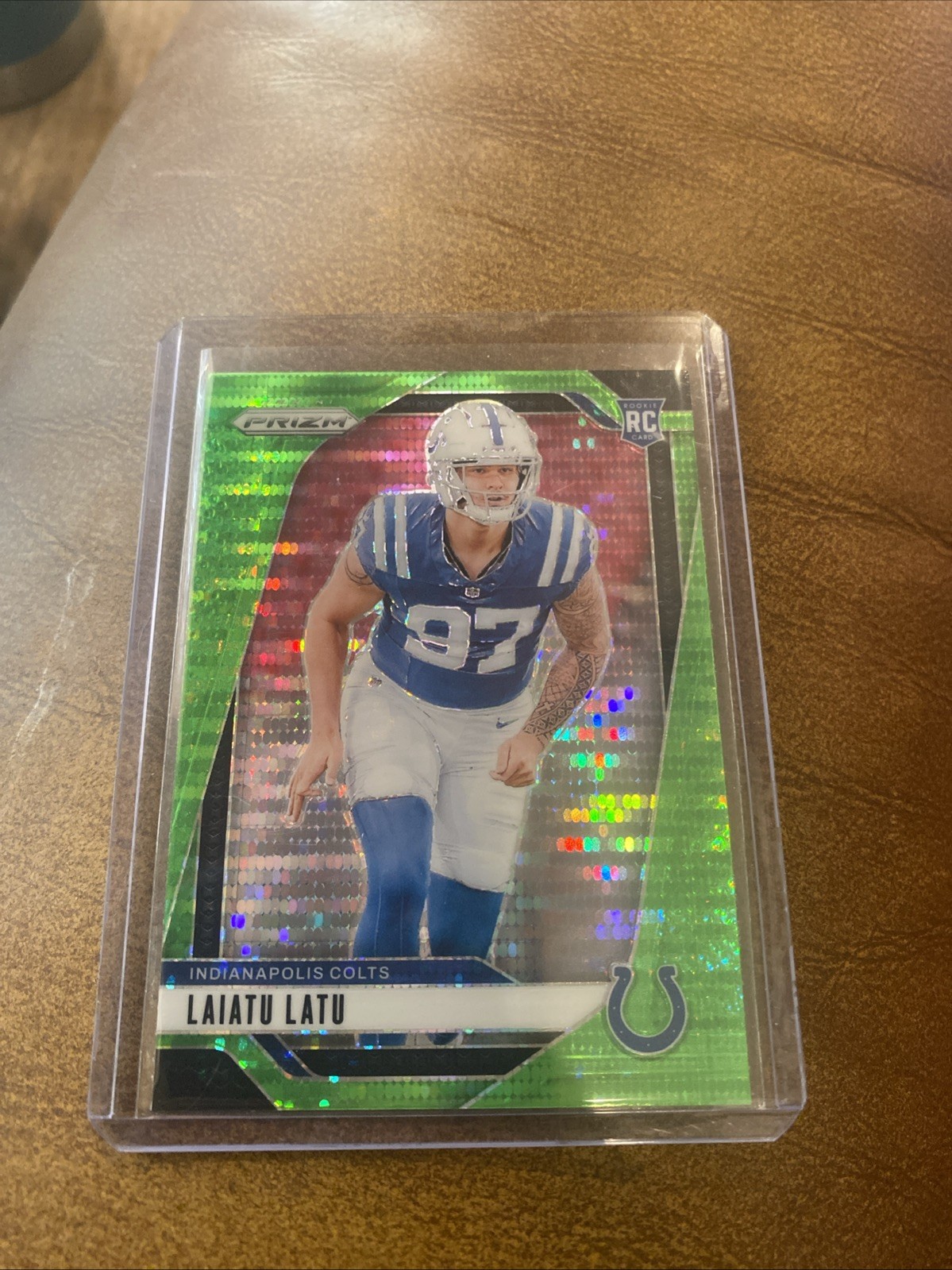 2024 Panini Prizm Laiatu Latu Green Hyper Rookie. view 2