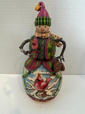 2005 Jim Shore Heartwood Creek Red On Snowy White Snowman Cardinal Figure