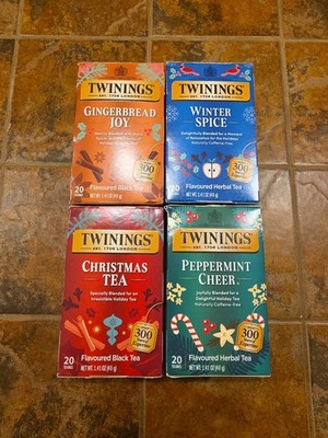 Twinings Tea Bags Variety Pack Christmas Holiday Winter Spice Gingerbread Tea