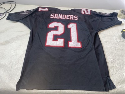 Authentic Atlanta Falcons Deion Sanders Jersey Mens 54 Black Reebok Helmet Tag