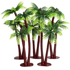 5 Pcs Plastic Palm Tree Ornaments: Mini Tropical Tree Figurines for Cake Topp...