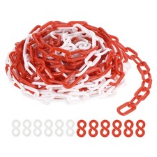 Plastic Chain Links, 50 Foot Safety Barrier Chain Red/White