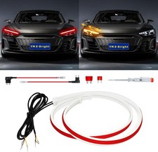 Sequential Turn Signal Blinkers Indicator Led Strip DRL Daytime Running Tail Bra