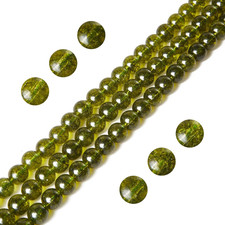 100Pcs 6Mm Peridot Beads Natural Gemstone Beads round Loose Beads for Jewelry