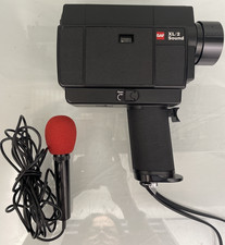 Vintage GAF XL/2 Sound Super 8 Movie Black Video Camera w/ Red Microphone