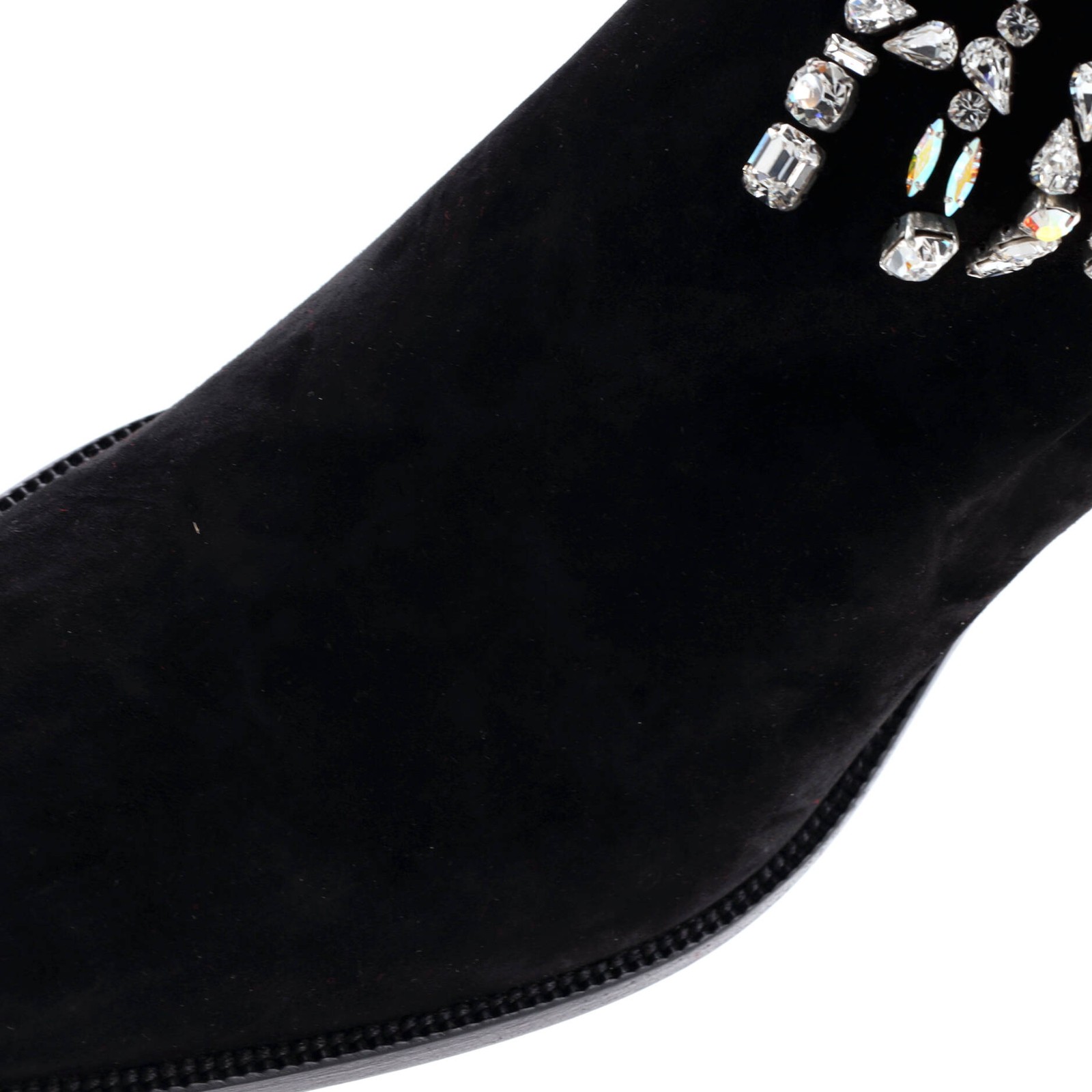 Christian Louboutin Women's Angels Heeled Ankle Boots Crystal Embellished Suede image 5