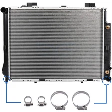 Radiator CU2290 For 1998-02 Mercedes-Benz E320 3.2L 4x Universal Oil Hose Clamps