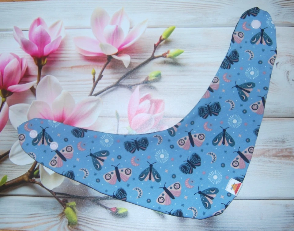 Halstuch Dreieckstuch Mädchen Baby Handmade Schmetterlinge Blumen Sabbertuch - Bild 2 von 3
