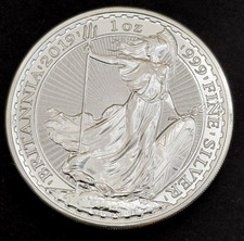 2019 1oz Silver Britannia Coin .999 Fine Silver Royal Mint UK Bullion