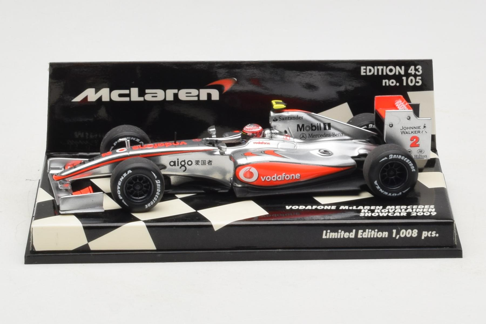 530094372 F1 Vodafone McLaren Mercedes H Kovalainen Showcar 2009 Minichamps 1/43