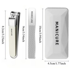 2pcs Set Stainless Steel Sharp Edge Nail Clippers with Nail File Set for Manicur