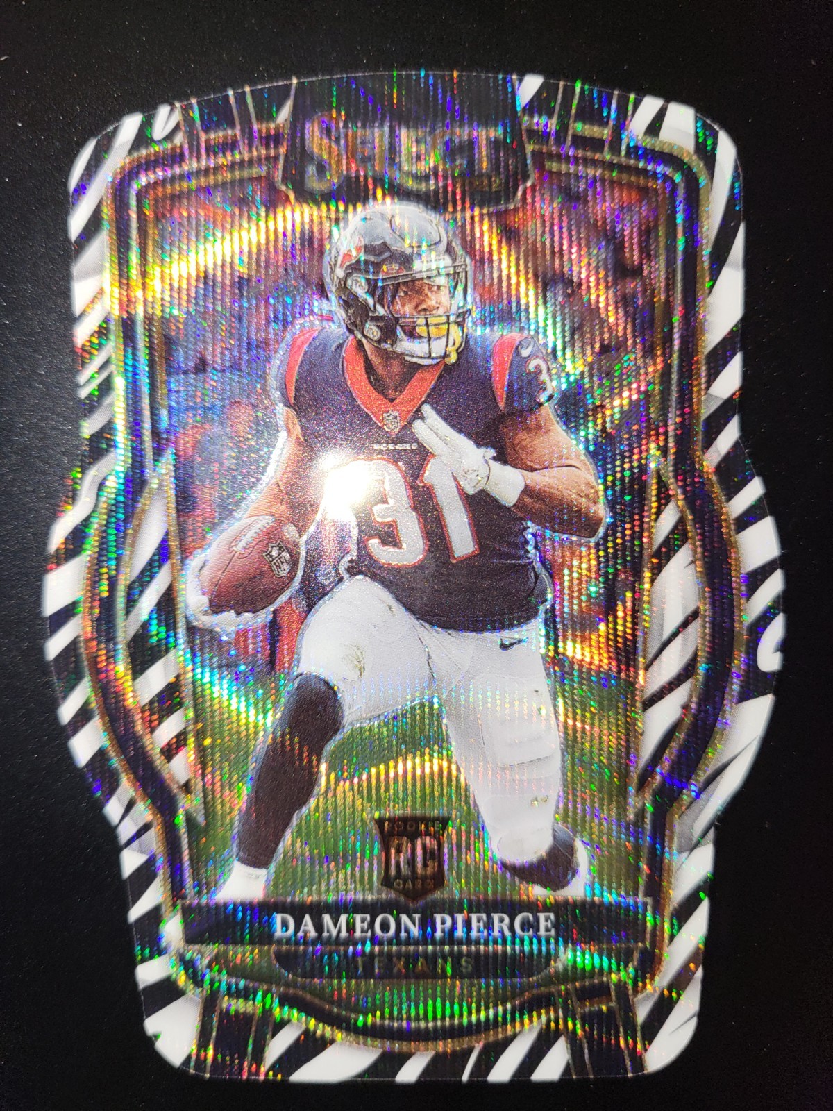 2022 Panini Select Dameon Pierce Rookie Zebra Club Level Die-Cut #261