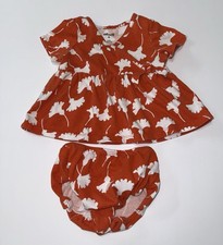 DVF For Target - 6-9 M Baby Short Sleeve Ginkgo Cherry Tomato Faux Wrap Dress