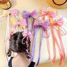 Chinese Gradient Bow Tassel Hairpin Sweet Barrette Decorative Accessory Girls