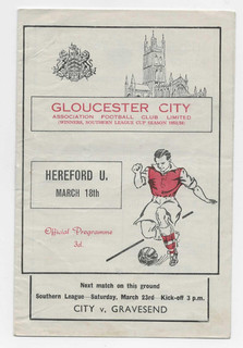 1956/57 Southern League GLOUCESTER CITY v. HEREFORD UNITED