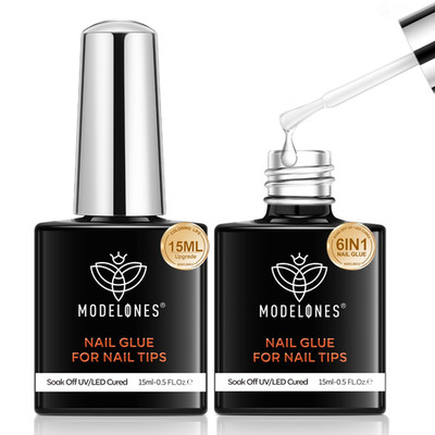 Nagelkleber 9-in-1 UV Gel für Kunstnägel, Tips & Nail Art, 2x15ml