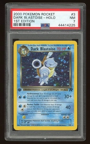 2000 Pokemon Team Rocket Dark Blastoise Holo 1st Edition #3 PSA 7 NM