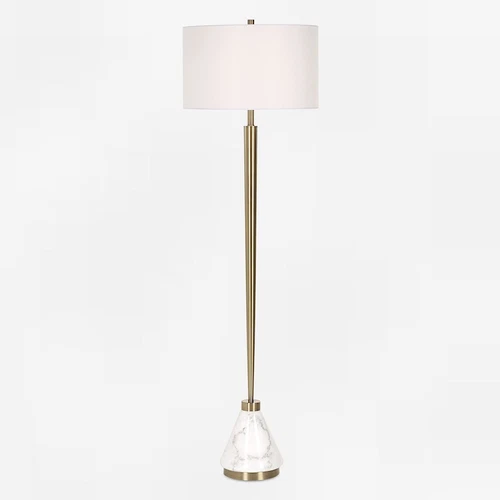 Uttermost Curran 1 Light Tapered Metal Floor Lamp, Brass - 30515 - Picture 1 of 1