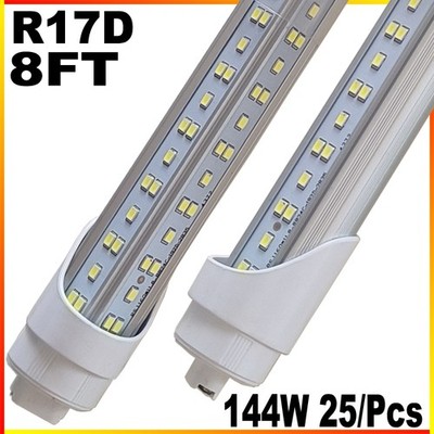 T8 T25 8Ft R17D HO Led Tube Light Bulbs 144W V Shaped 8' Led Shop Light 6500K		