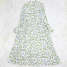 ICHI / ICHI Antiquites Linen Long Dress Collared Floral pattern Print Exc cond