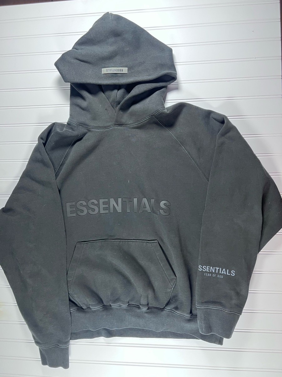 Fear of God Essentials Hoodie Stretch Limo Black Medium Authentic