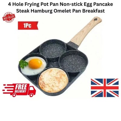4 Loch Brattopf Pfanne Antihaft Ei Pfannkuchen Steak Hamburg Omelett Pfanne Frühstück