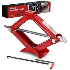 3.9''-13.6'' Lifting Range Portable Small Jack Black, Heavy Duty Steel Scis