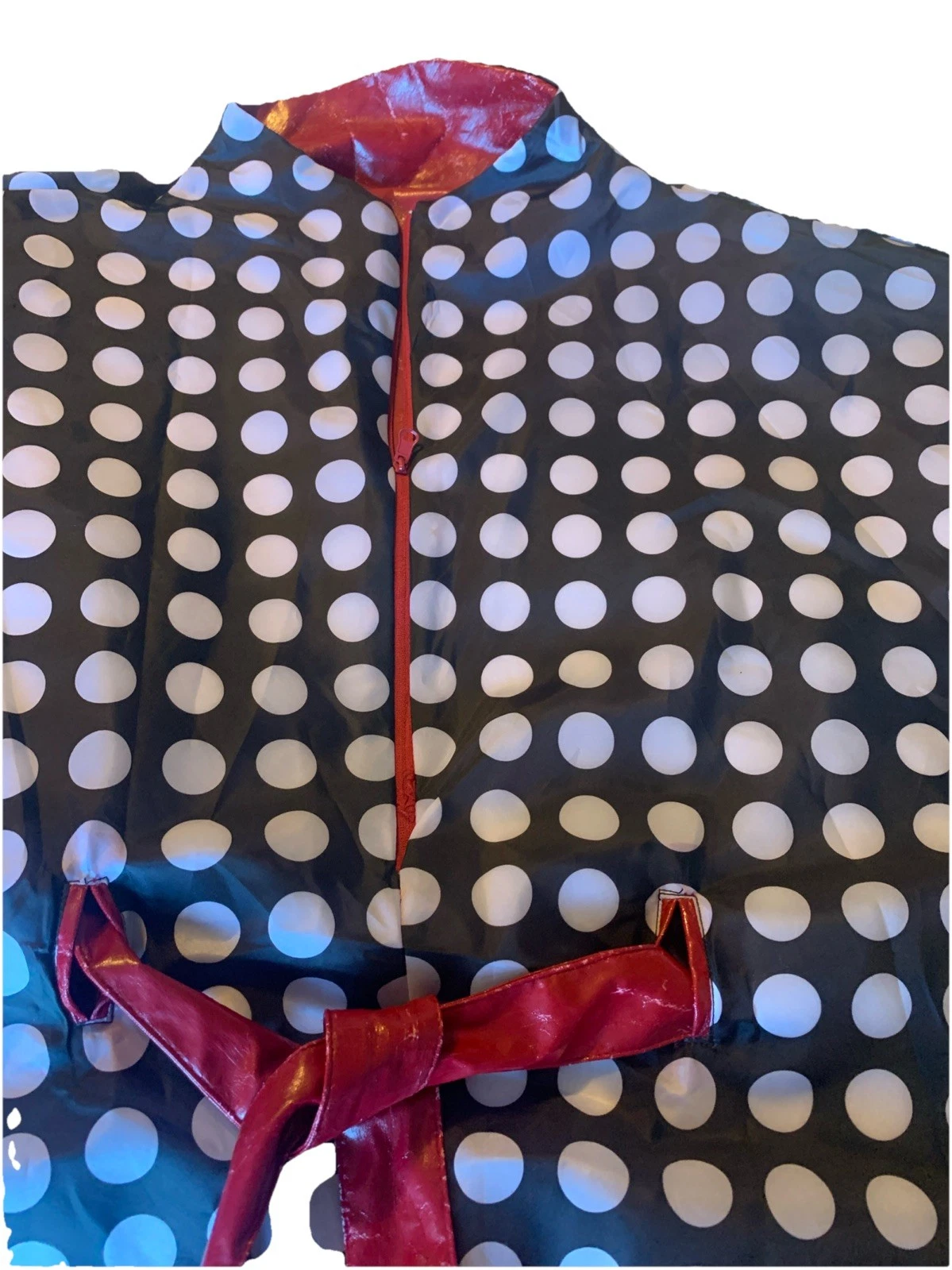 Anthony One Size Polka Dot Poncho With Reversible Red Side
