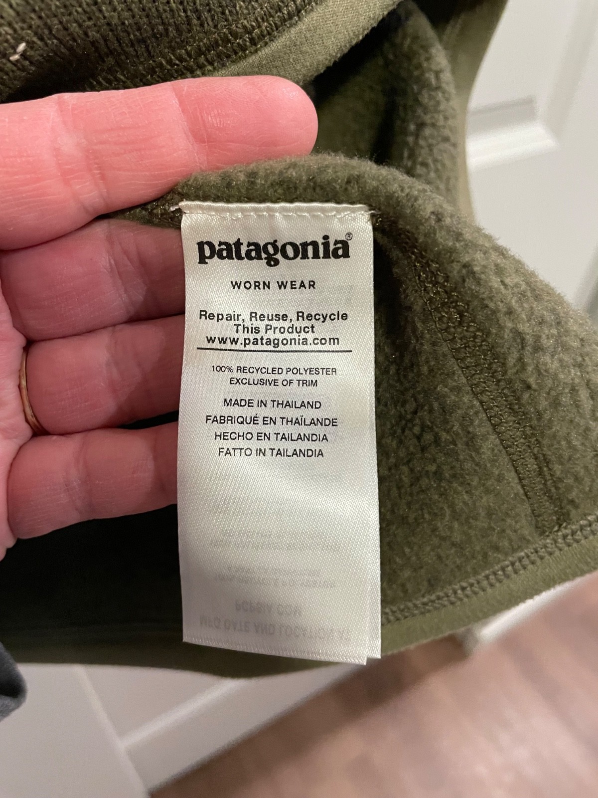 Patagonia Mens Half Zip Olive Green Size L thumbnail 4