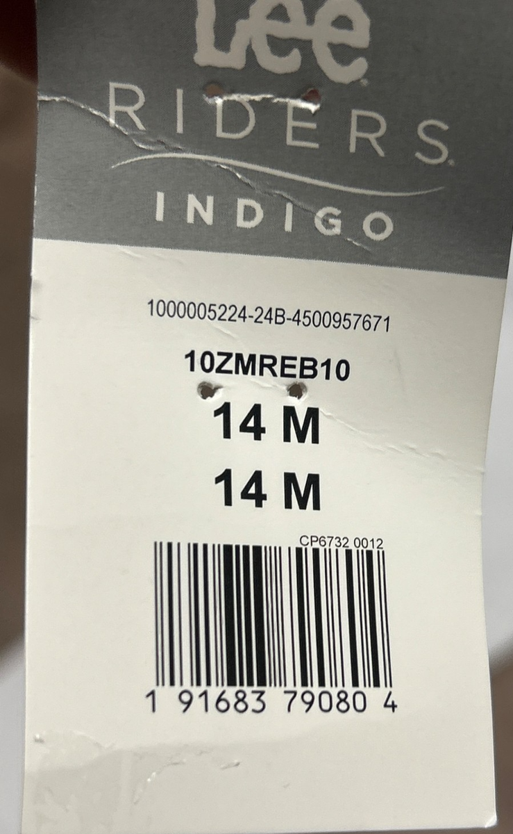 Lee Riders Indigo Jeans Women Size 14M White Straight Stretch