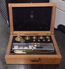 Vintage Analytical Weight Set For Prescion Weighting With A Balance Scale
