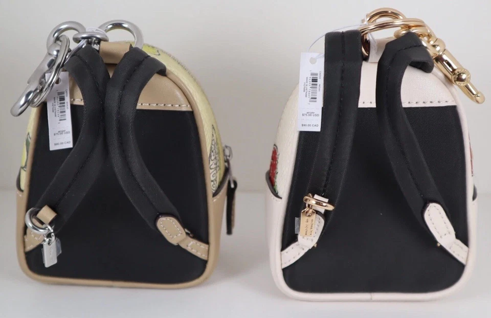 Mochila Coach Mini Court Bolso Dije con Estampado de Fresa y Limón Paquete (2) Foto 3 de 4