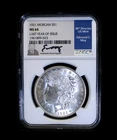 1921 NGC MS64 MORGAN SILVER DOLLAR NEAR BLAST WHITE EDMUND C. MOY Blue Label