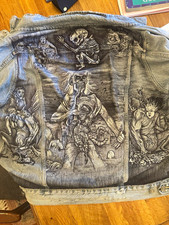 Hand drawn Cannibal Corpse themed denim jackets created with sharpie