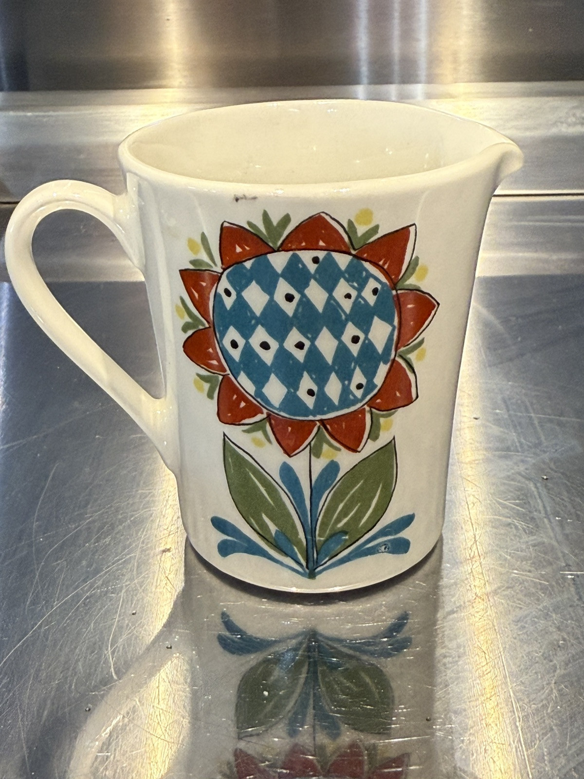 Vtg Figgjo Flint Saca Hand Painted Porcelain Mini Creamer 