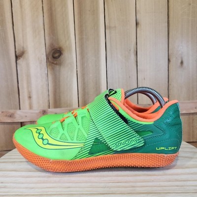 Saucony Uplift HJ 2 Shoes Mens 9 Green Orange Track & Field Spikes High Jump