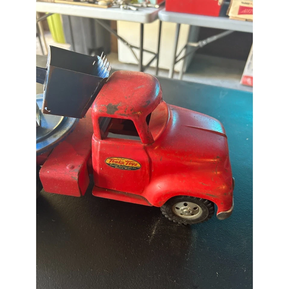 1950-е Винтажные Игрушки Tonka Грузовик Полунизкий Прицеп Прессованная Сталь Паровая Лопата - Изображение 4 из 4