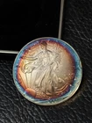 RARE Uncirculated 2001 American Silver Eagle- Vibrant Rainbow Toned