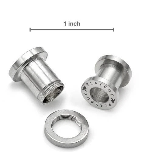 Brincos novos em folha Playboy bem feitos em aço inoxidável. - Imagem 2 de 2