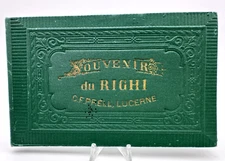 VINTAGE SOUVENIR DU RIGHI, LUCERNE, SWITZERLAND 16 POSTCARD BOOK - A57