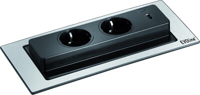 EVOline Backflip Steckdoseneinheit 2 Steckdosen drehbar Küche USB